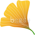 银杏叶树叶秋天手绘