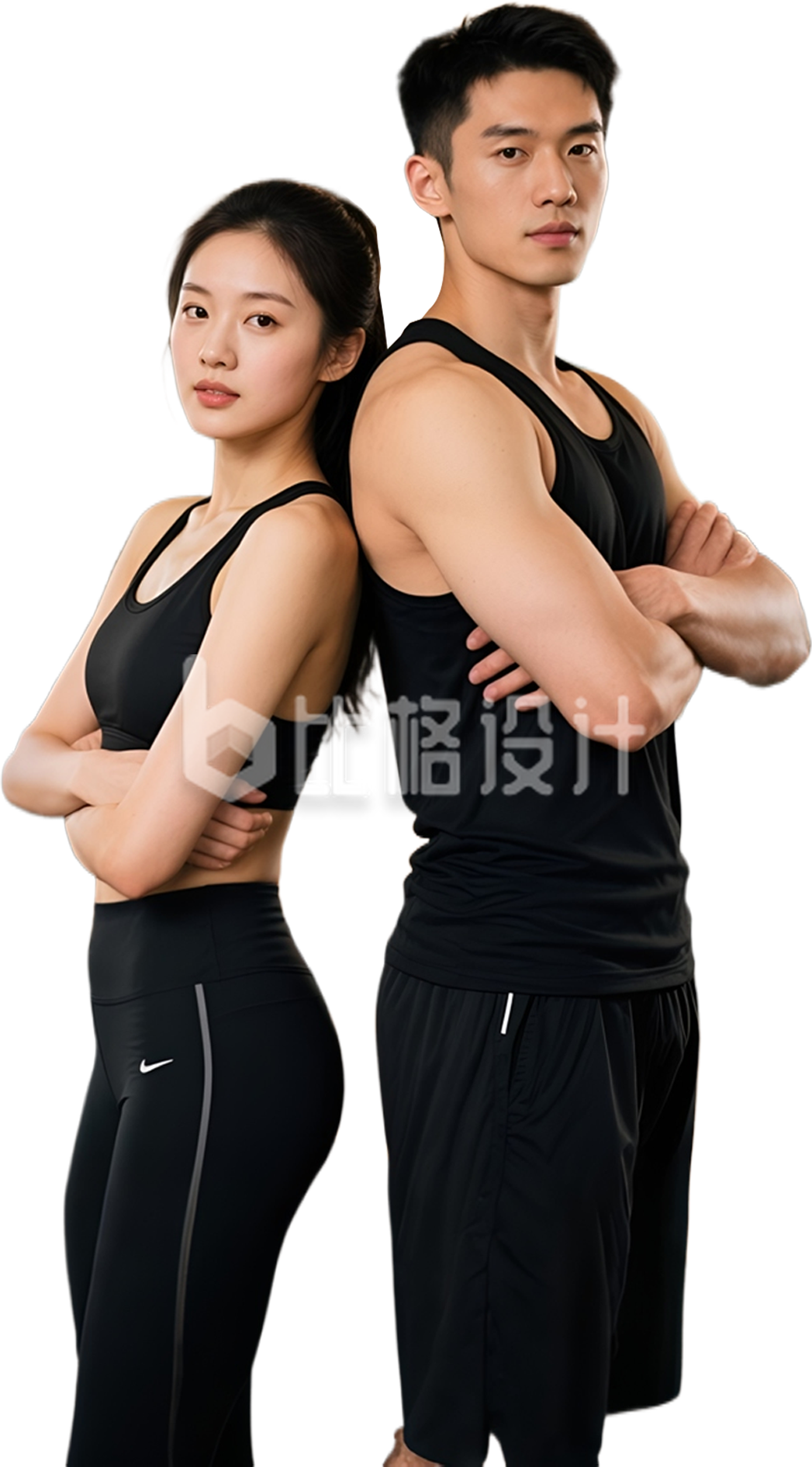 情侣运动健身人物实景