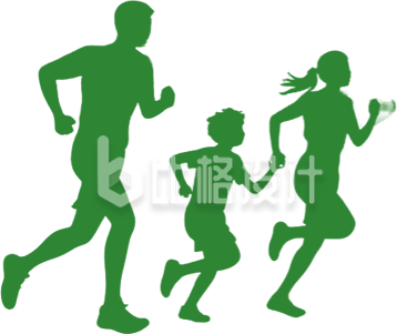 一家人跑步剪影