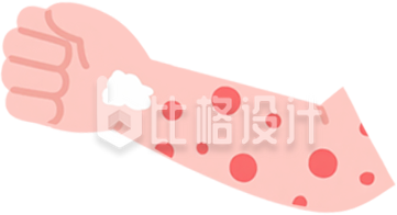 过敏手臂手绘插画