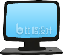 手绘台式电脑