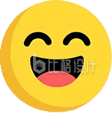 手绘黄色笑脸表情
