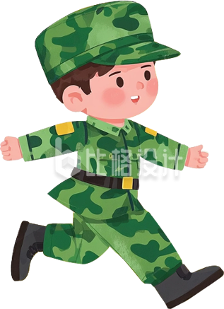 军训迷彩服儿童手绘