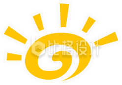 太阳黄色手绘