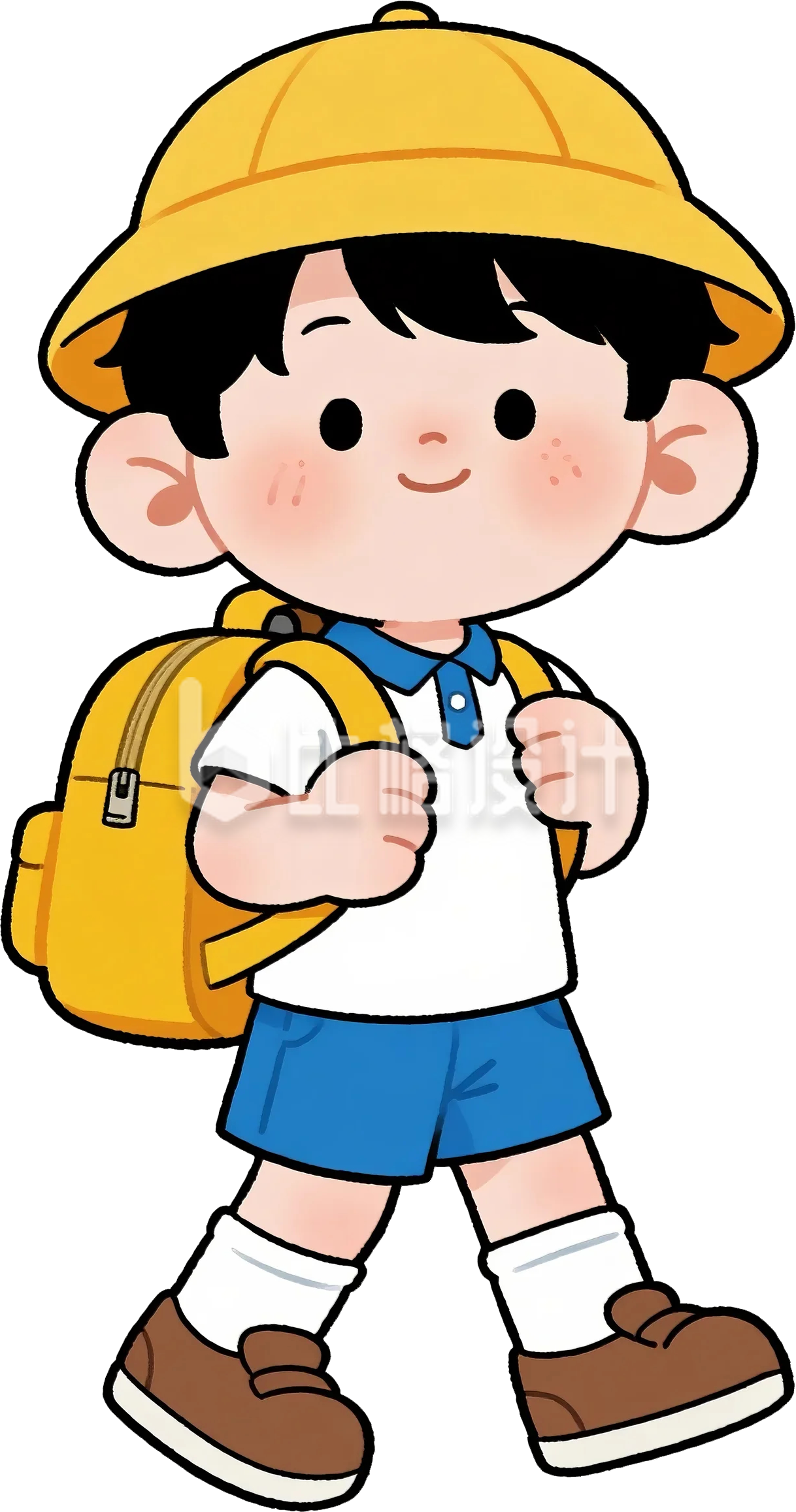 手绘穿校服男生