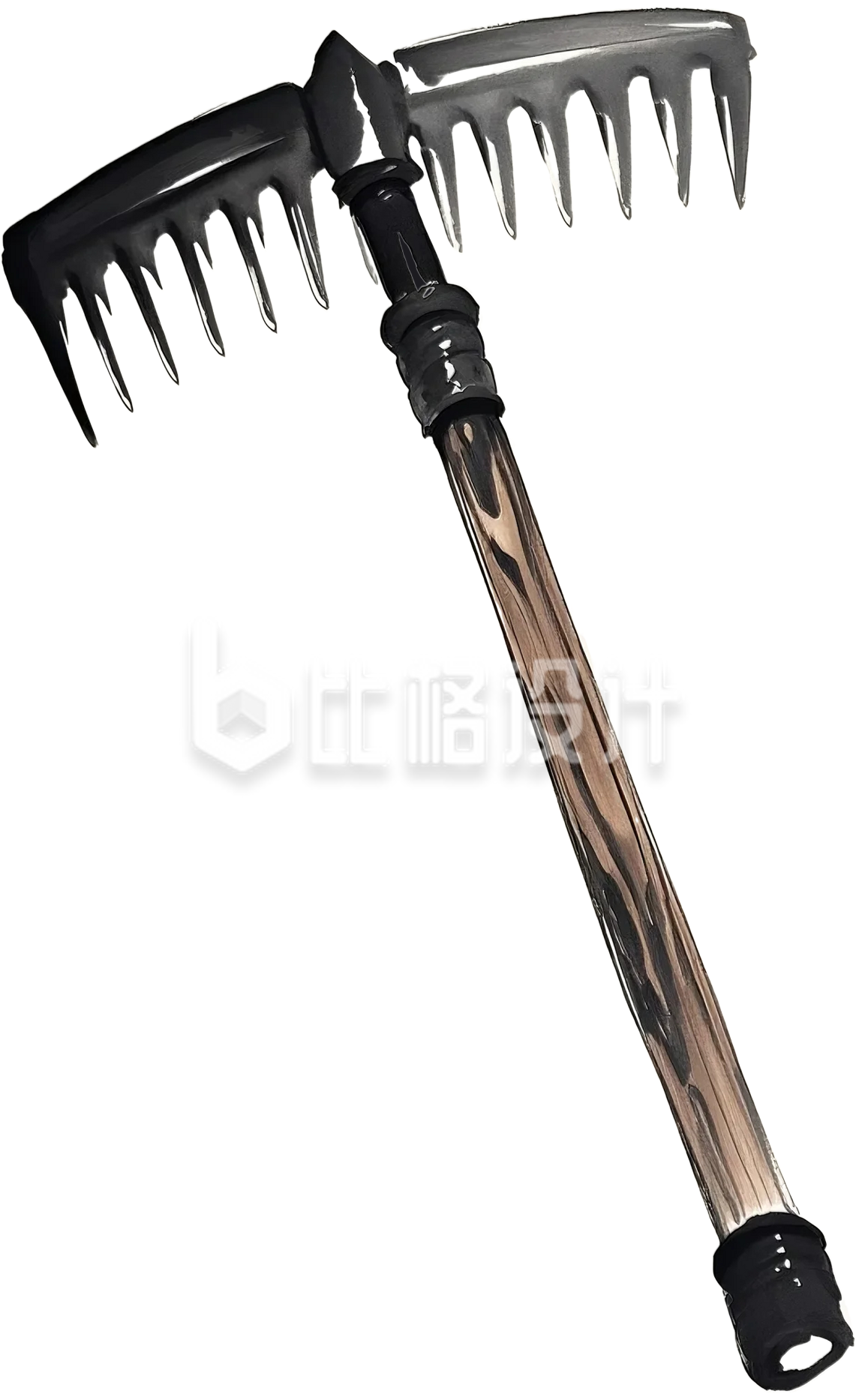 手绘钉耙农具