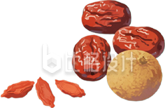 手绘红枣枸杞桂圆