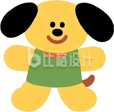 手绘黄色小狗