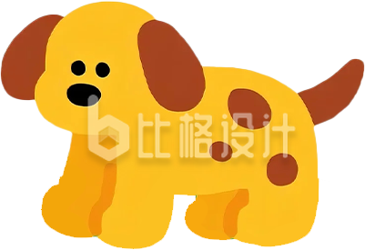 手绘黄色小狗