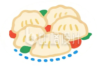 美食手绘饺子插画
