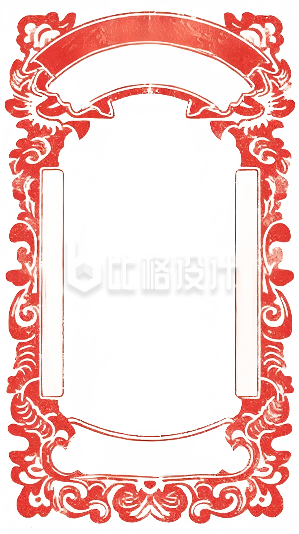 红色怀旧花纹边框