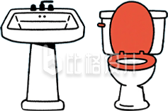 手绘洗漱台马桶