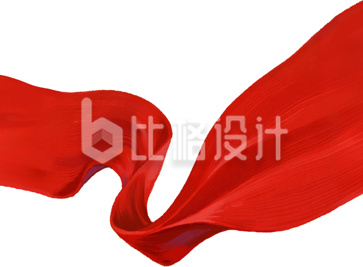 红色红绸手绘