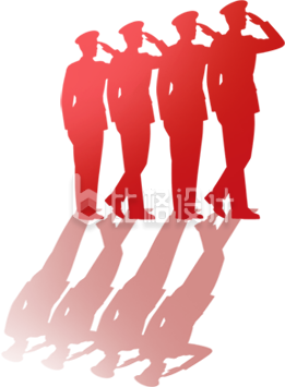军人剪影手绘