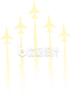 金色飞机手绘