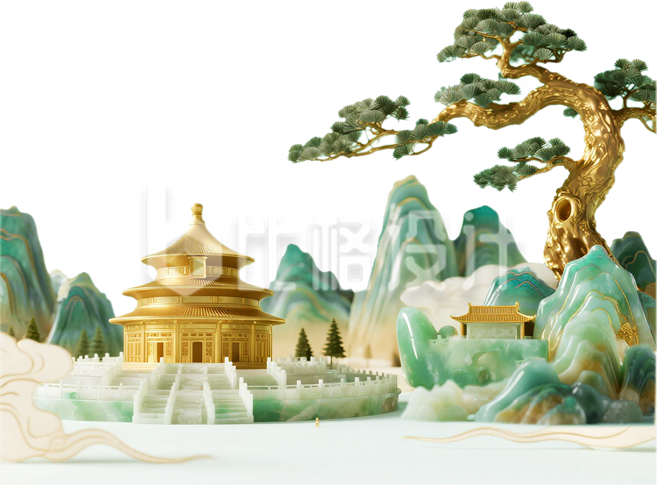 3D玉石景观