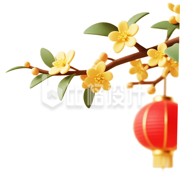 3D桂花树枝