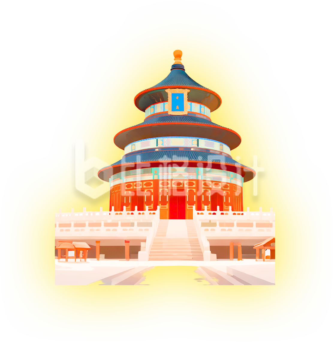 天坛建筑手绘
