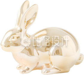 3D金属质感白兔