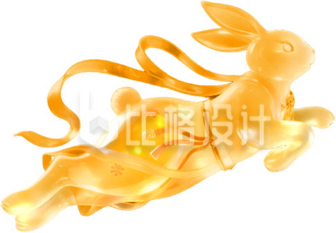 中秋节兔子3D水晶