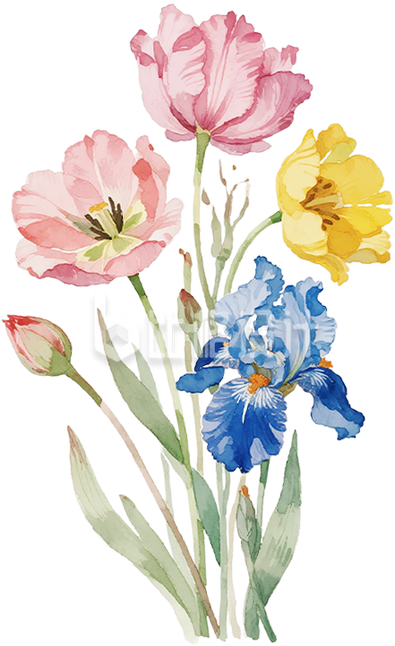 手绘水彩鲜花