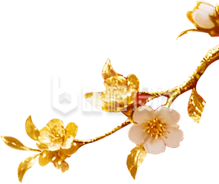 金属质感桂花树枝