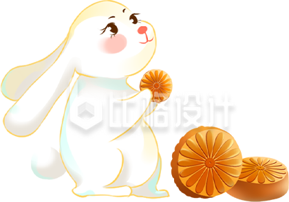 兔子月饼插画