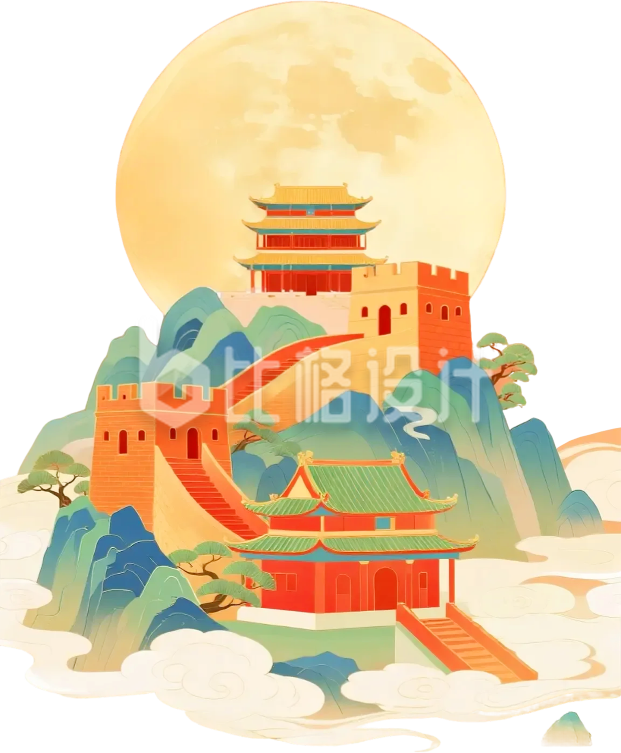 长城建筑插画