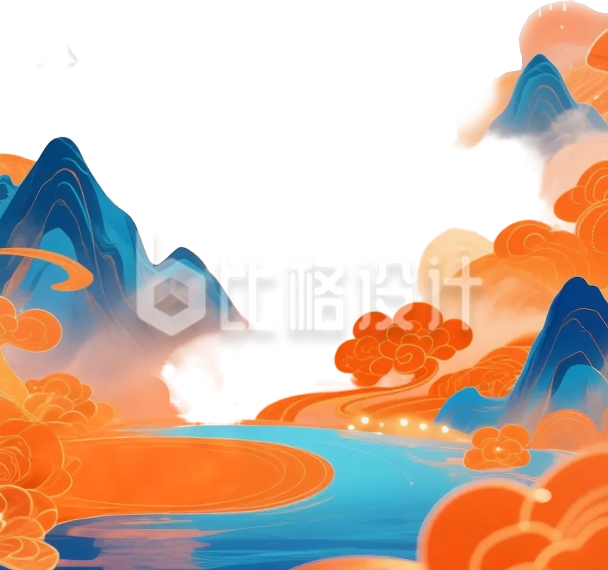 水墨山水插画