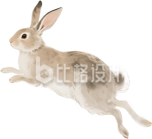 水墨兔子插画