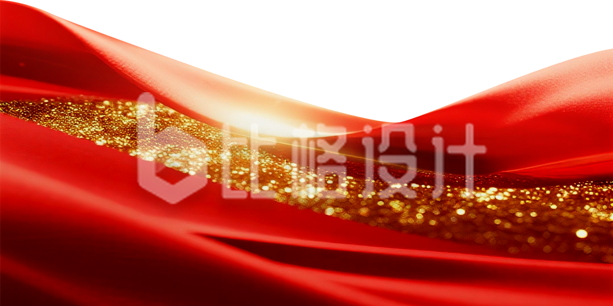 红色红绸手绘