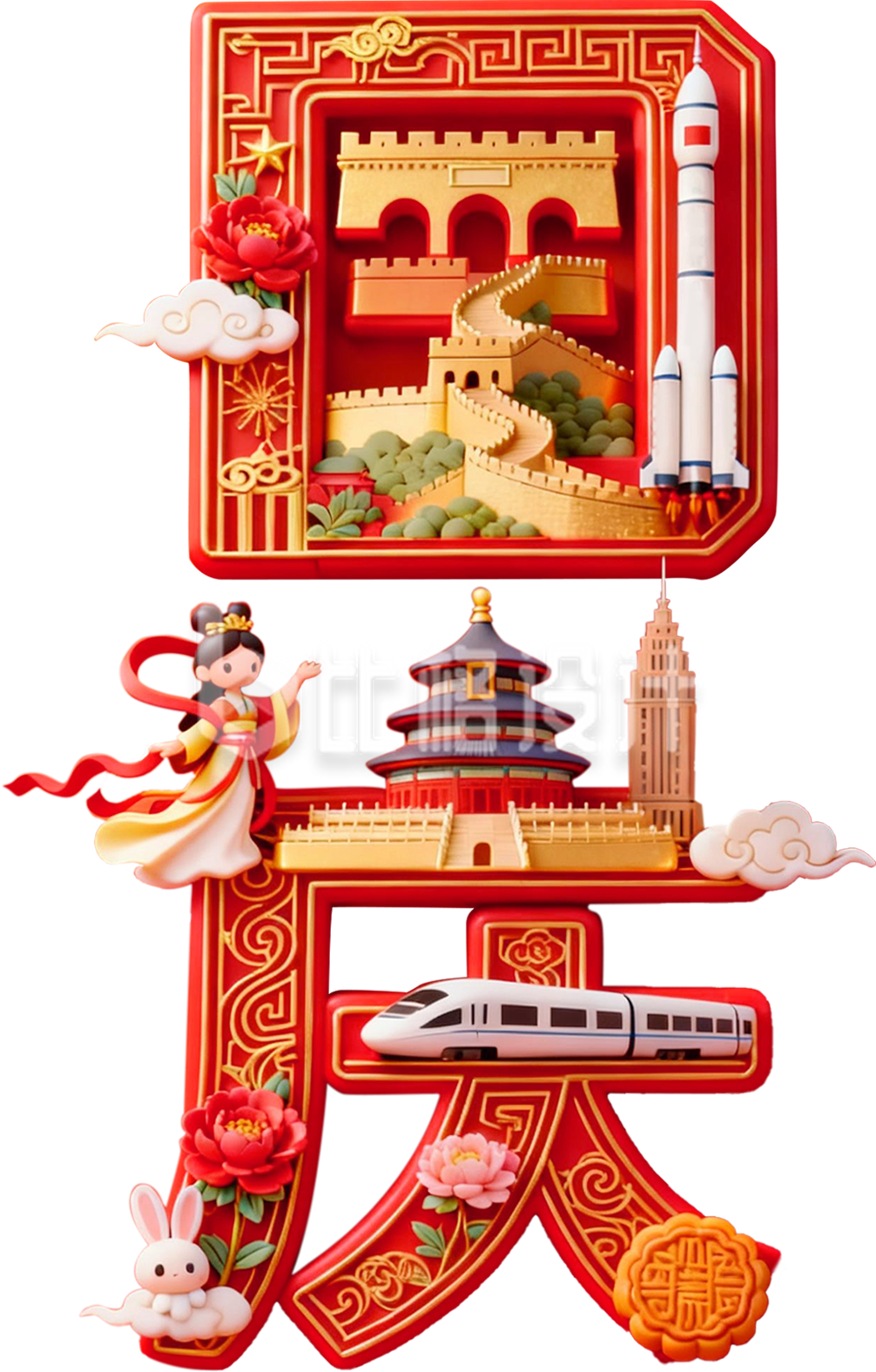 国庆创意艺术字