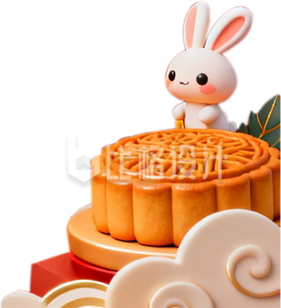 3D兔子月饼中秋节
