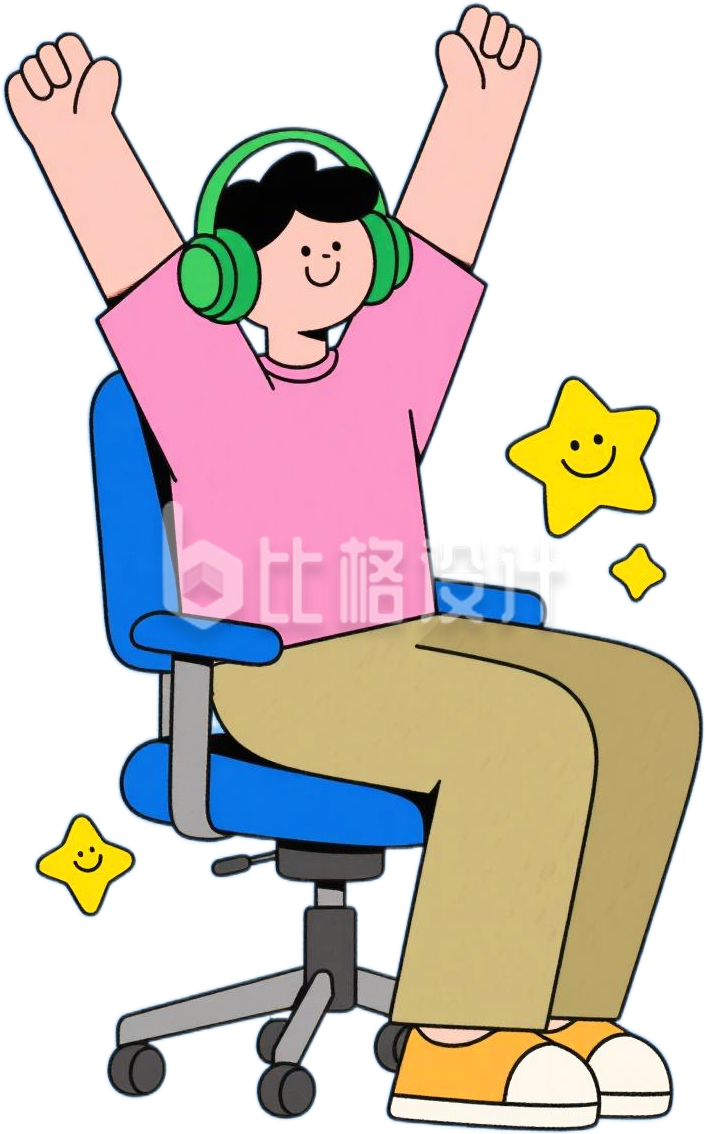 手绘扁平风职场男性