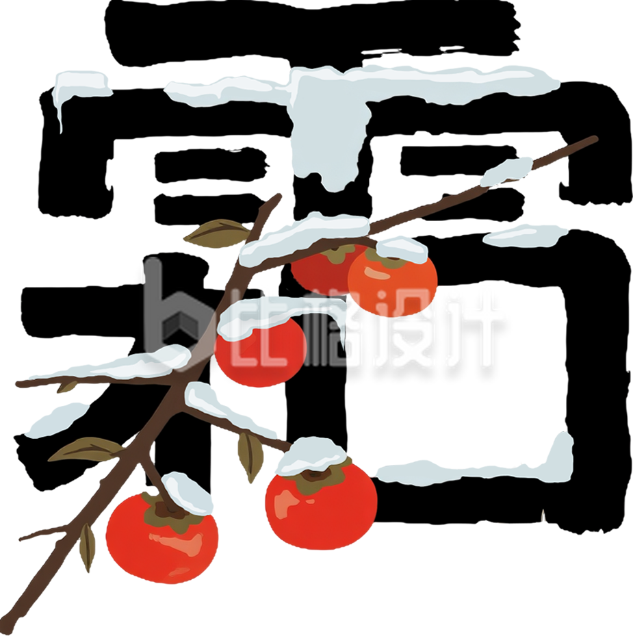 霜降毛笔字手绘艺术字