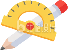 教育学习铅笔直尺手绘