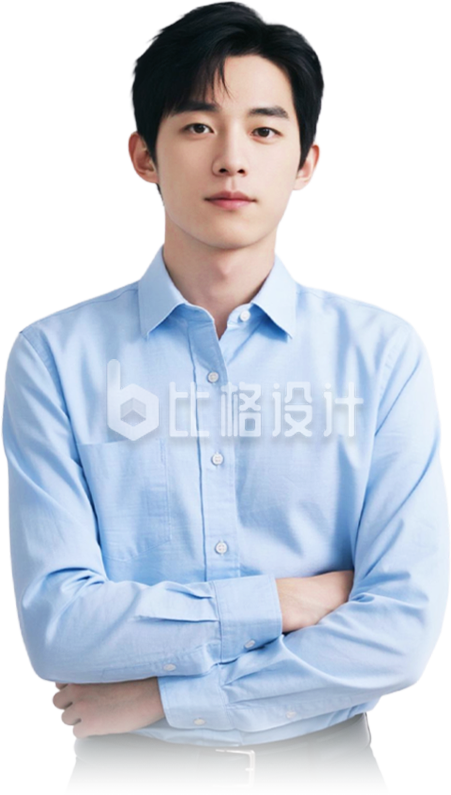 蓝衬衣男性人物