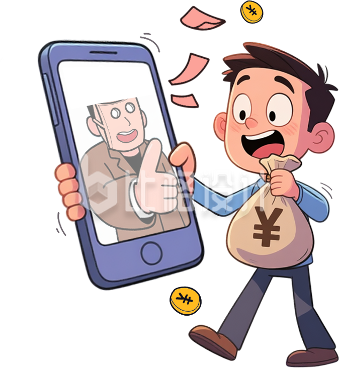 电信诈骗手绘人物
