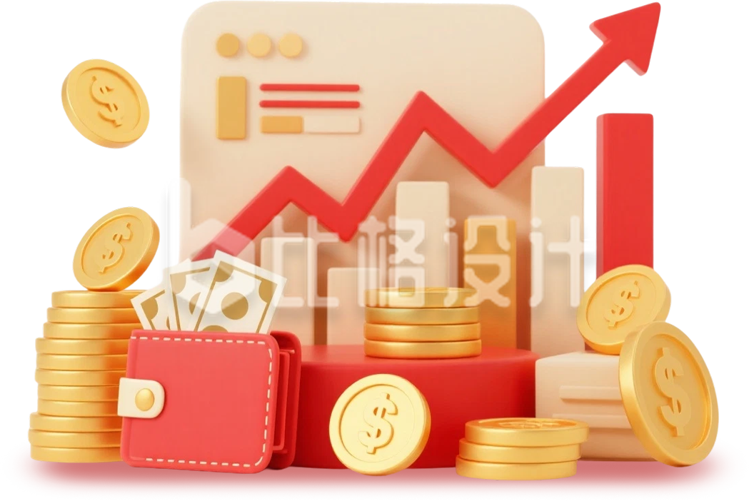金色商务股市折线3D图