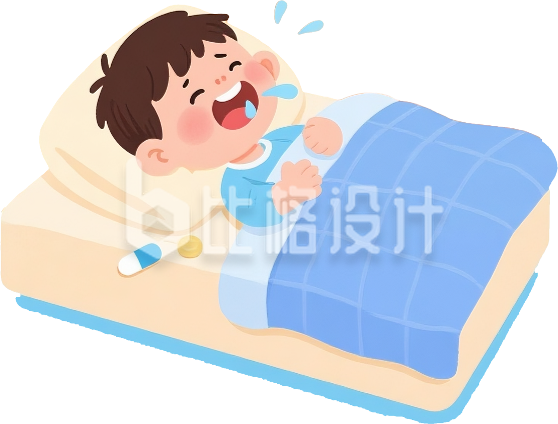 儿童感冒插画