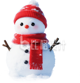 带红围巾的雪人
