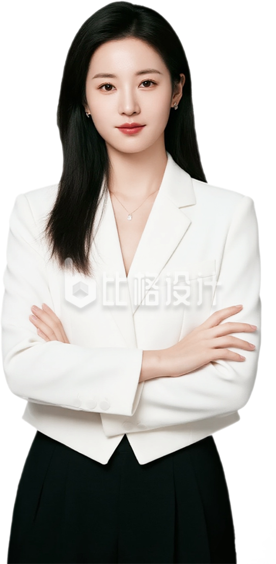 穿白色西装女性