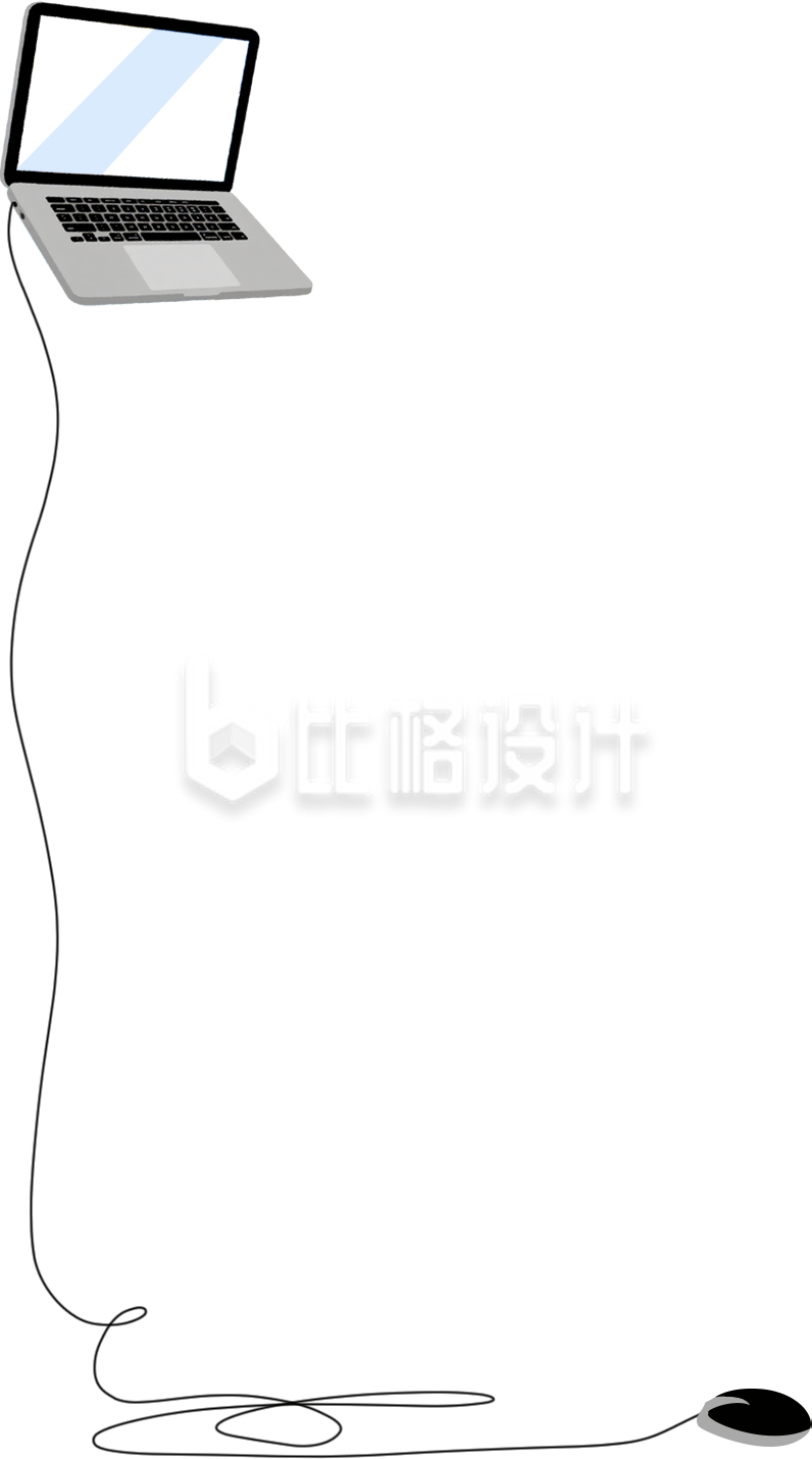 职场笔记本电脑手绘