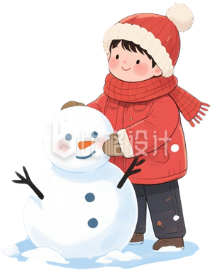 儿童堆雪人