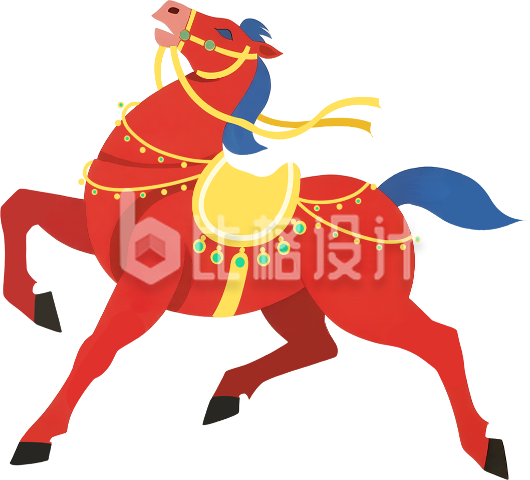 可爱动物马手绘