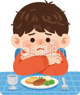 手绘男孩哭泣