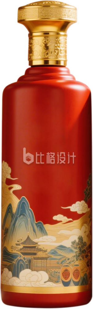 红色酒瓶图