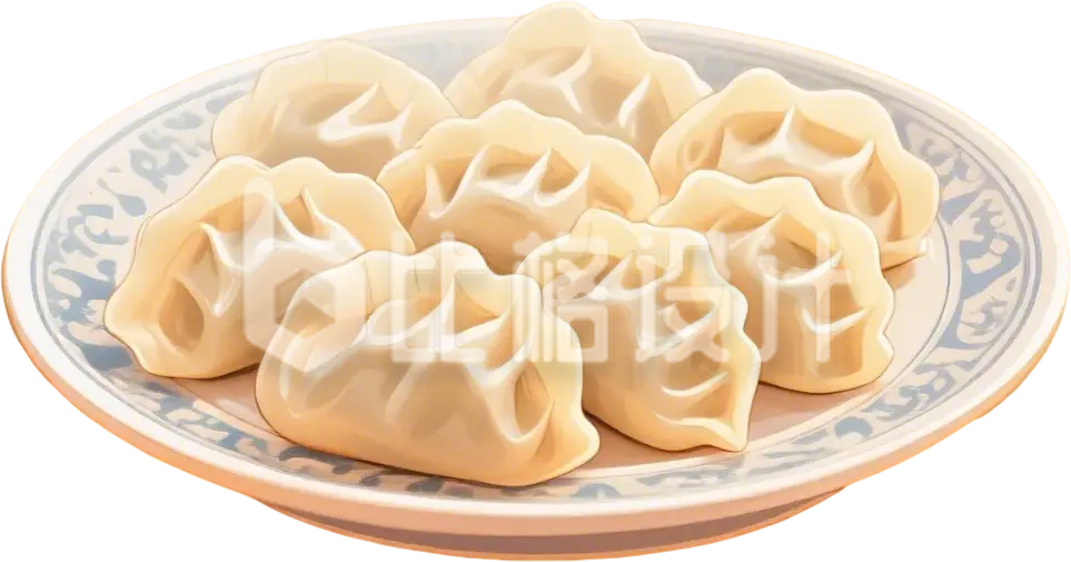 手绘一盘饺子