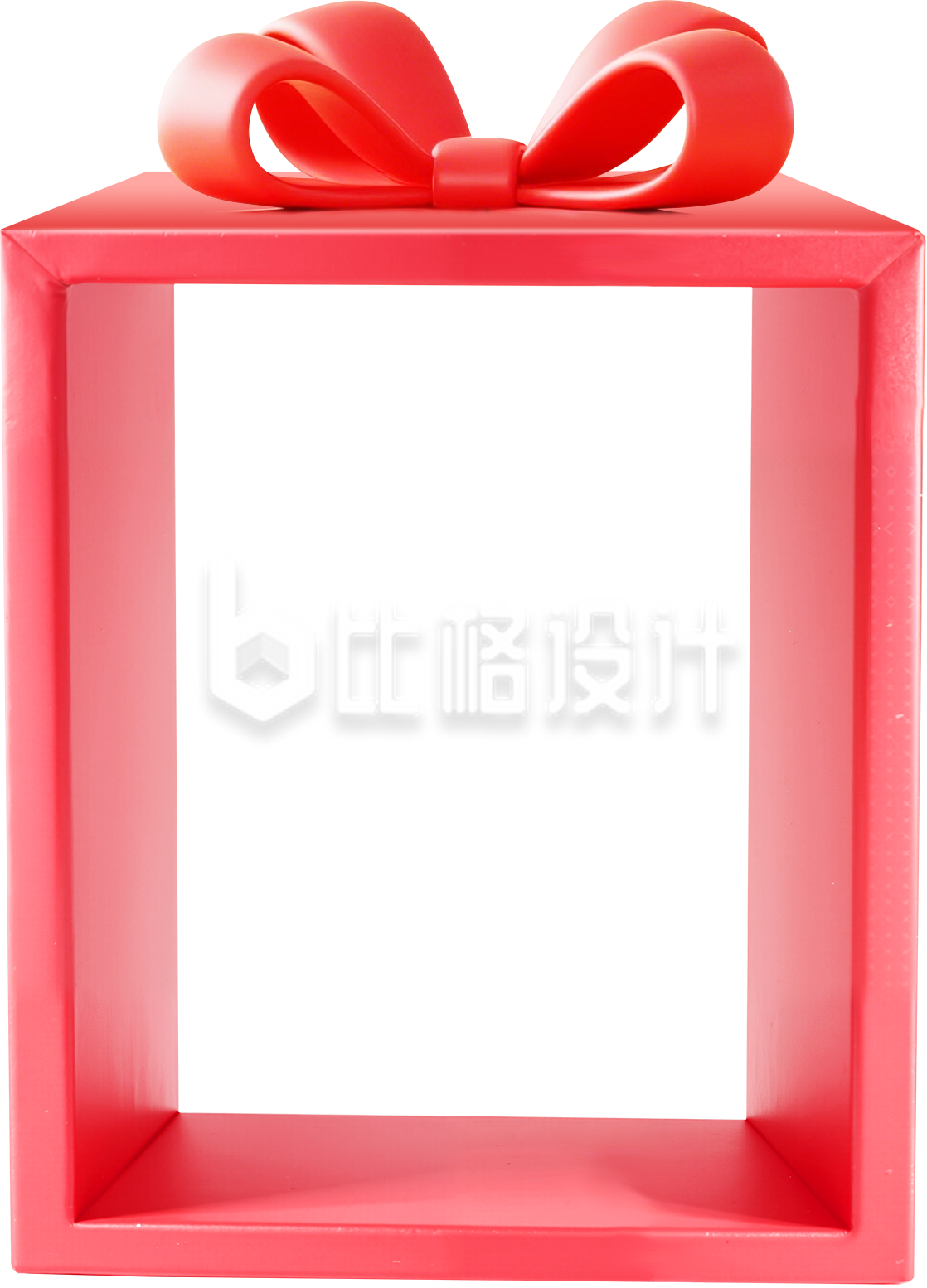 红色立体礼物盒边框