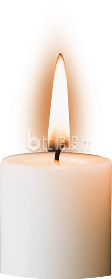燃烧的白色蜡烛